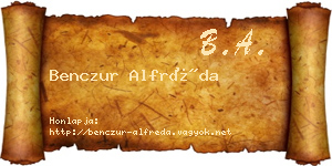 Benczur Alfréda névjegykártya